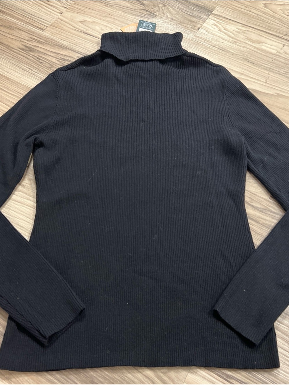 Tentree Highline Fine Gauge Turtleneck Organic Cotton/Kapok Black Women’s Large